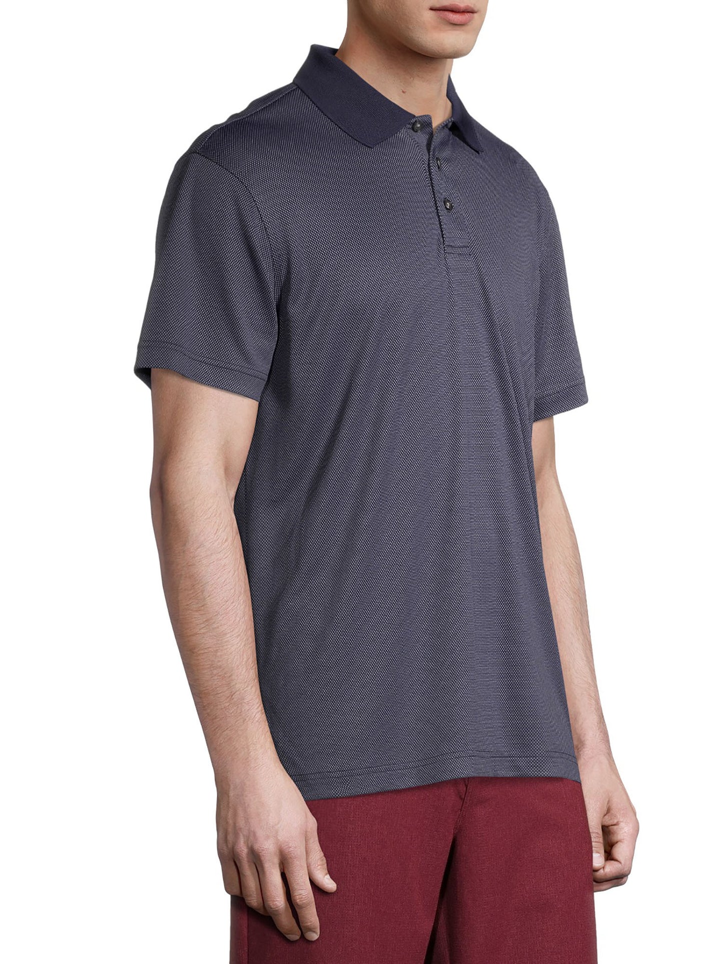 Polo masculino Athlux de manga curta e ajuste relaxado, azul, tamanho médio