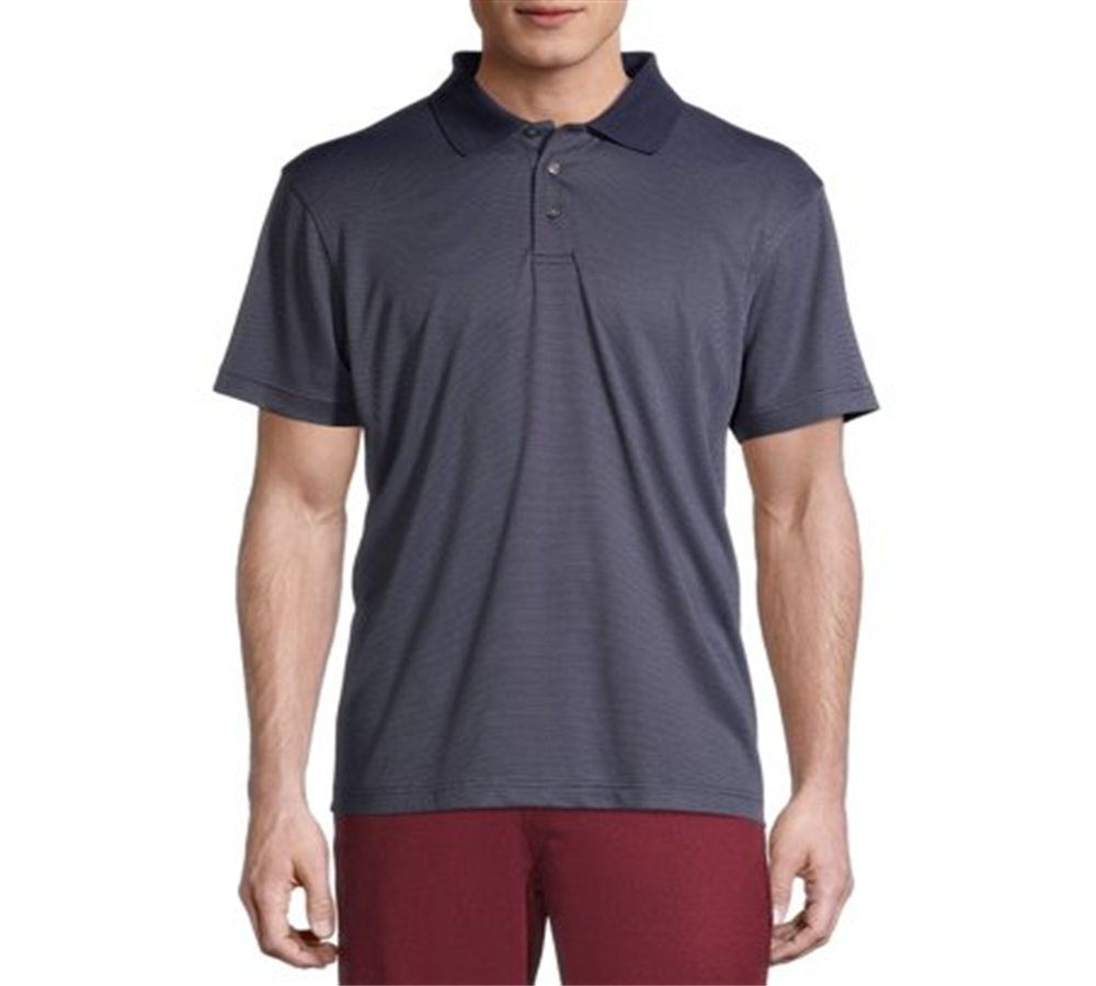 Polo masculino Athlux de manga curta e ajuste relaxado, azul, tamanho médio