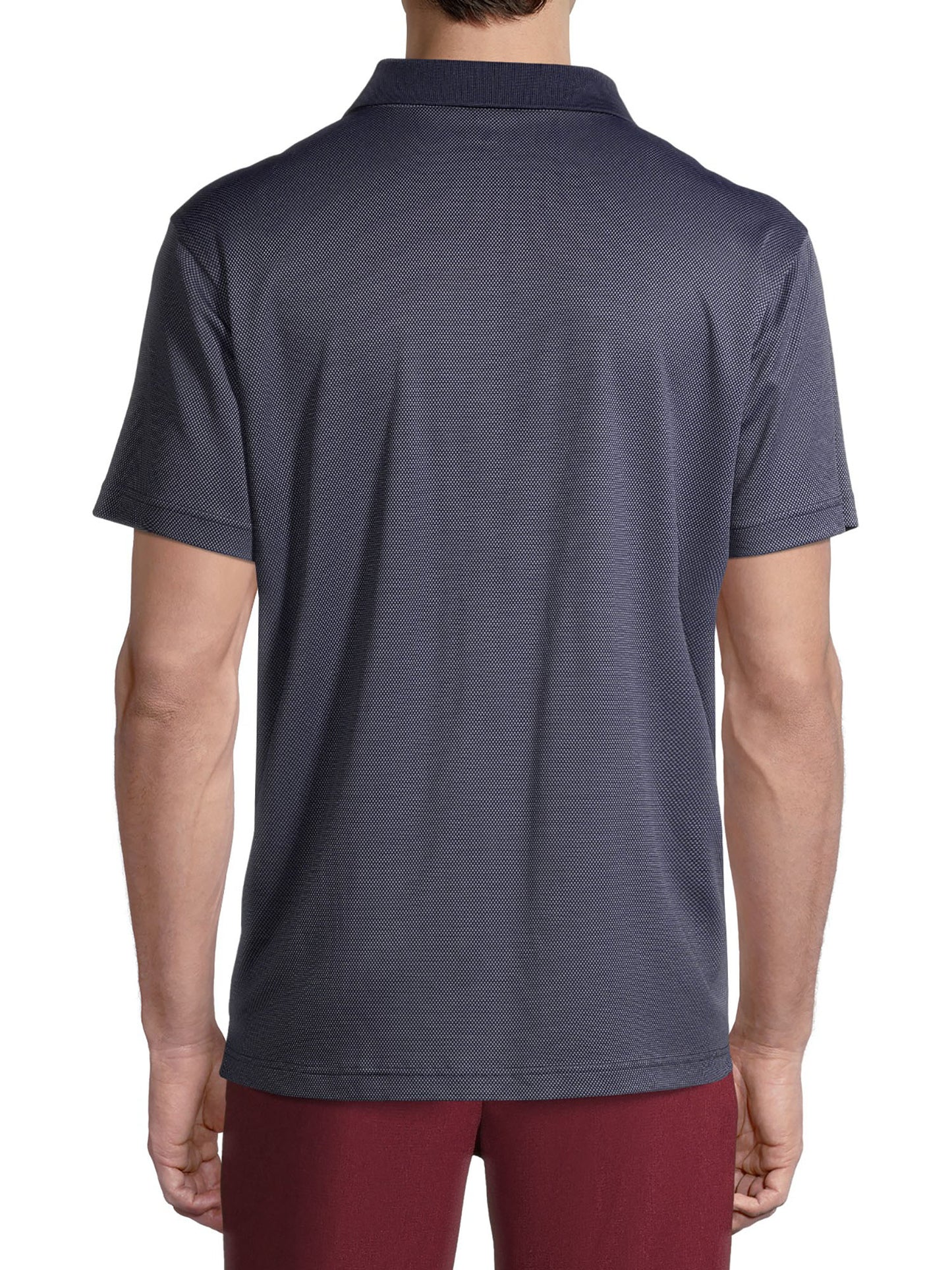 Polo masculino Athlux de manga curta e ajuste relaxado, azul, tamanho médio