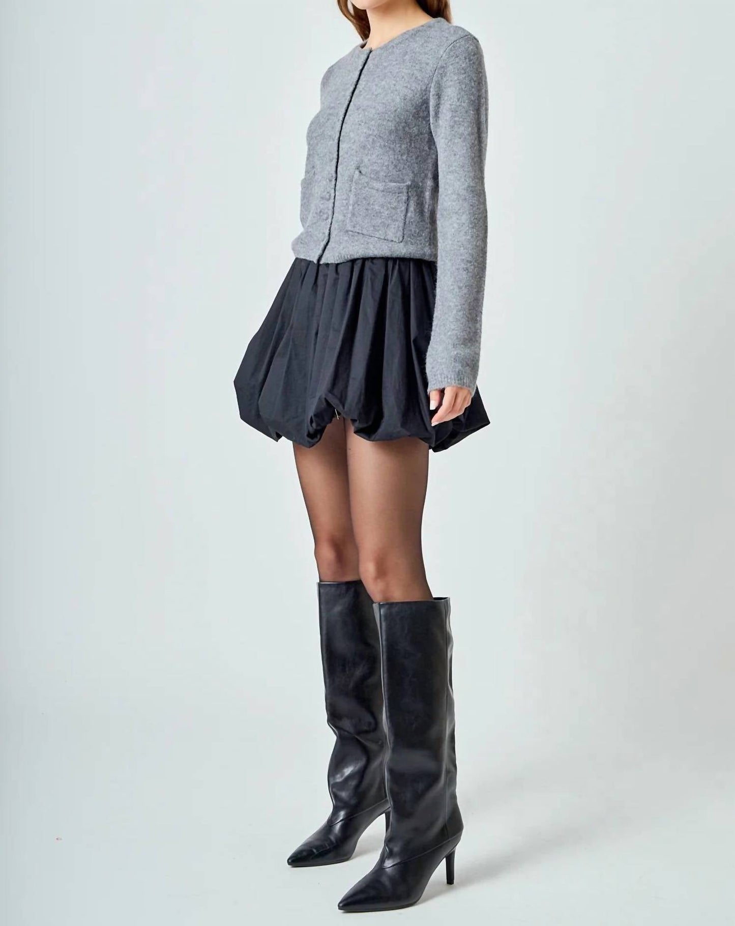 Endless Rose - Women's Crewneck Button Down Knit Top