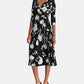Vestido feminino Ralph Lauren Carlyn com estampa floral para usar no trabalho, preto, tamanho 18