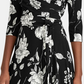 Vestido feminino Ralph Lauren Carlyn com estampa floral para usar no trabalho, preto, tamanho 18