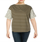 Blusa feminina de algodão Kalenka com cadarço Lauren Ralph Lauren Plus, verde, tamanho 1X