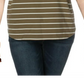 Blusa feminina de algodão Kalenka com cadarço Lauren Ralph Lauren Plus, verde, tamanho 1X