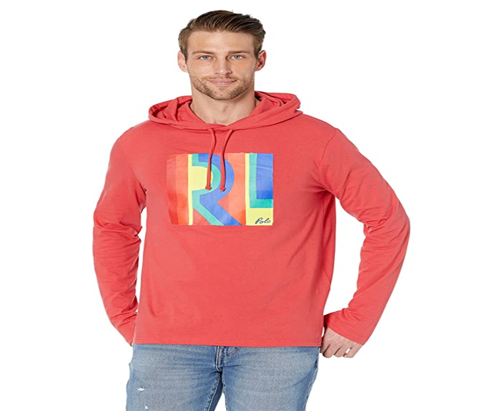 Camiseta com capuz e logotipo Polo Ralph Lauren masculina, vermelha, tamanho X-G