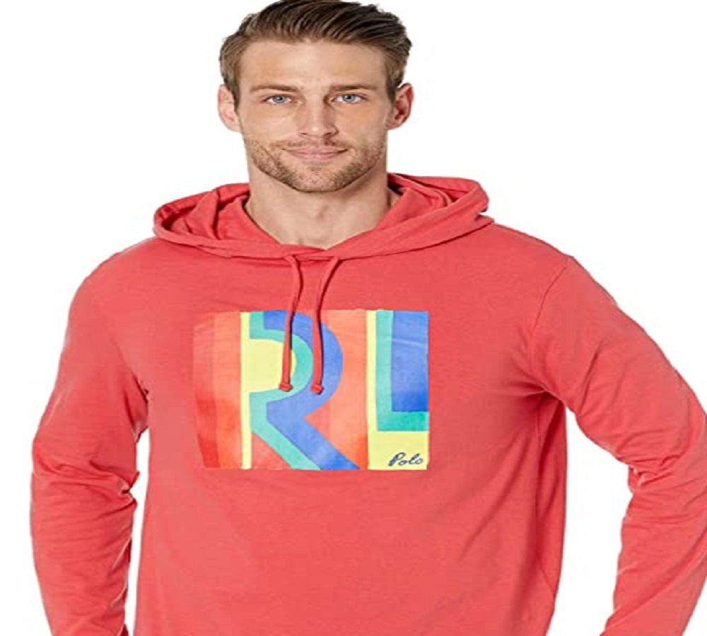 Camiseta com capuz e logotipo Polo Ralph Lauren masculina, vermelha, tamanho X-G