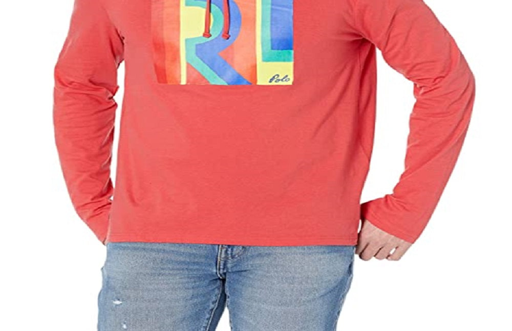 Camiseta com capuz e logotipo Polo Ralph Lauren masculina, vermelha, tamanho X-G
