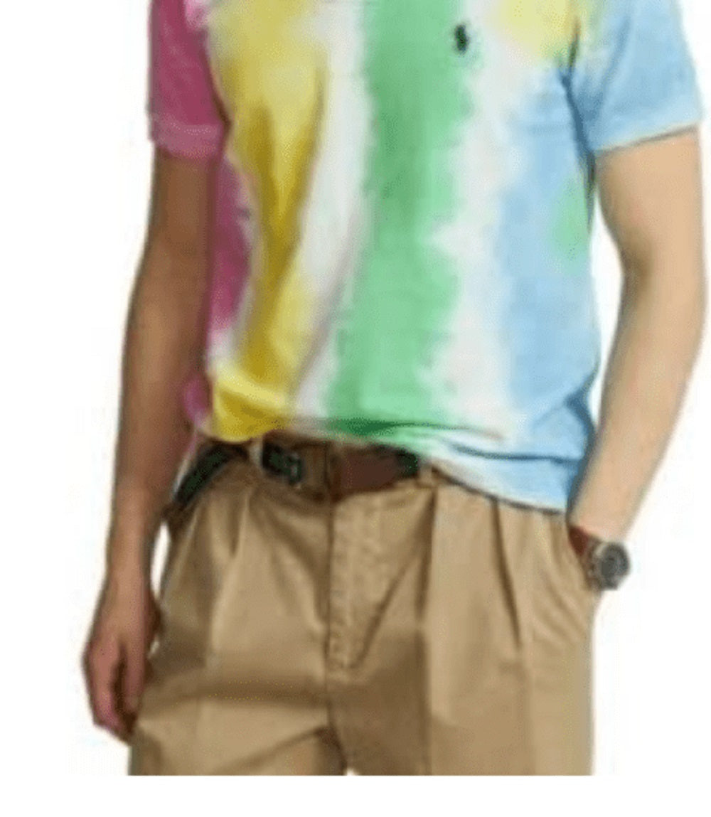 Polo Ralph Lauren Masculino Classic Fit Tie Dye Mesh Polo Camisa Verde Tamanho Grande