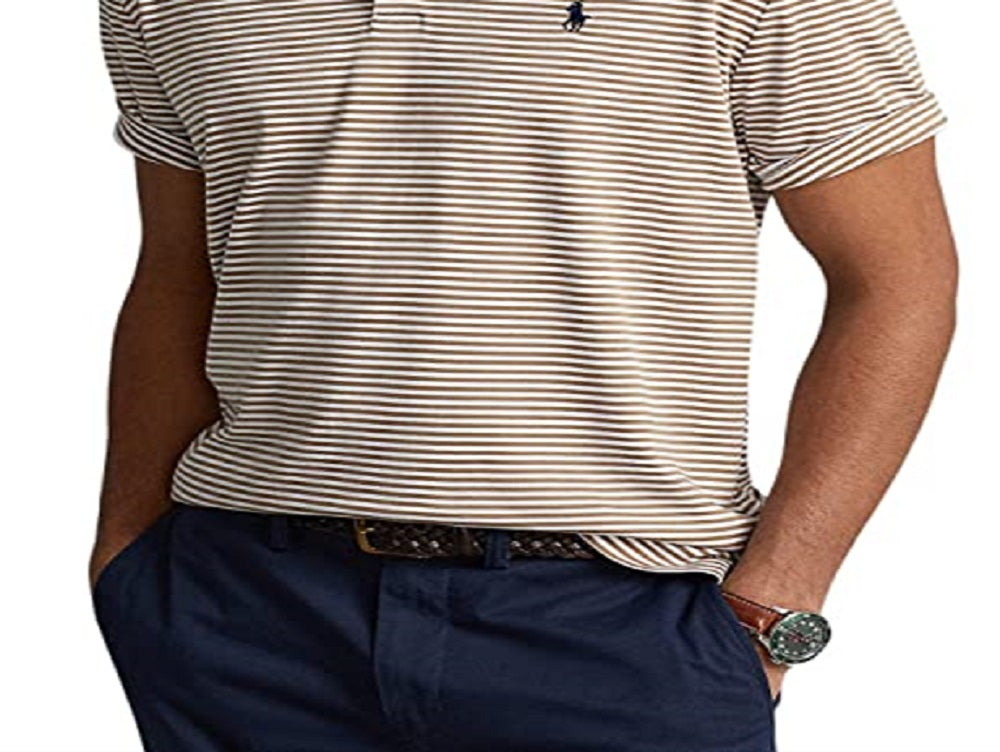 Polo Ralph Lauren Masculino Custom Slim Fit Algodão Macio Camisa Polo Branca Tamanho Grande