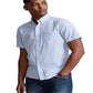 Camisa Polo Ralph Lauren Prepster Classic Fit Seersucker Masculina Azul Tamanho X-G