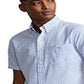 Camisa Polo Ralph Lauren Prepster Classic Fit Seersucker Masculina Azul Tamanho X-G