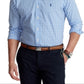 Camisa Polo Ralph Lauren Masculina Classic Fit Gingham Popeline Azul Tamanho Médio