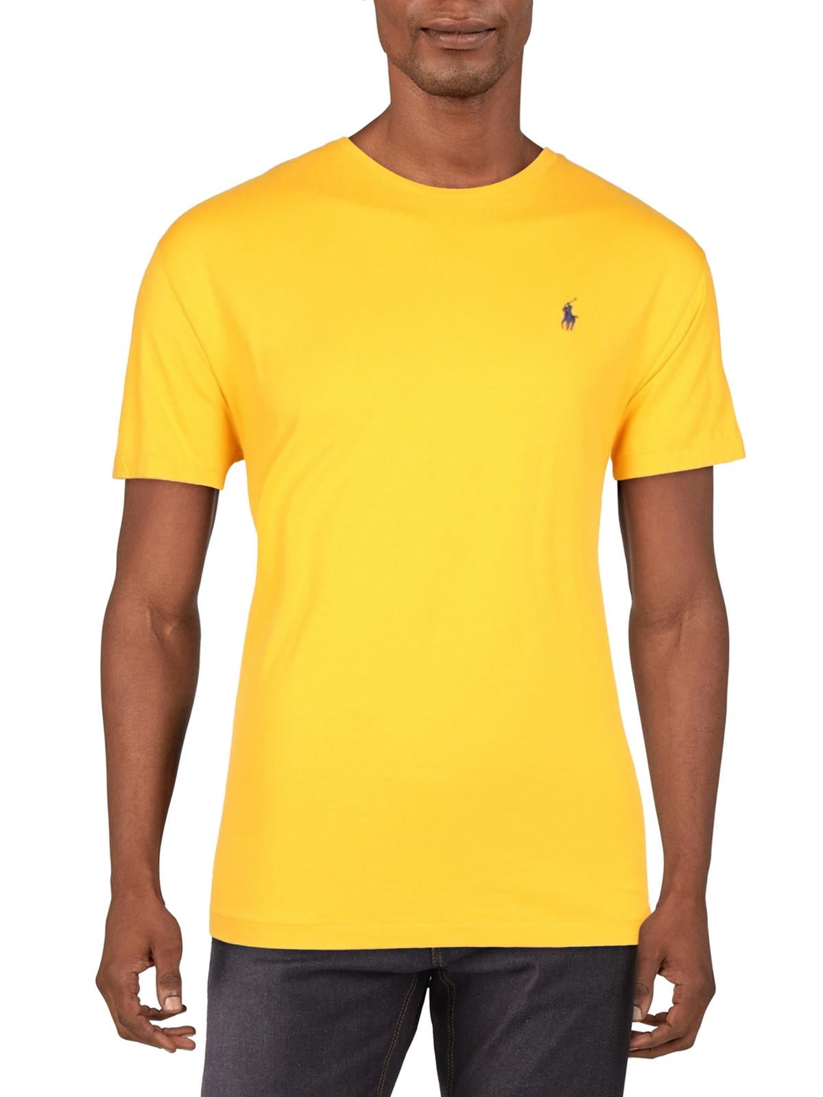 Camiseta Polo Ralph Lauren Masculina Gola Redonda Amarela Tamanho Grande