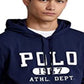 Camiseta com capuz e logotipo Polo Ralph Lauren masculina, azul, tamanho médio