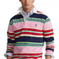 Camisa de rugby masculina Polo Ralph Lauren Classic Fit com logotipo, rosa, tamanho extragrande