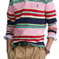 Camisa de rugby masculina Polo Ralph Lauren Classic Fit com logotipo, rosa, tamanho extragrande