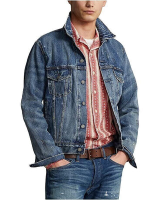 Jaqueta jeans masculina Polo Ralph Lauren Trucker azul tamanho médio