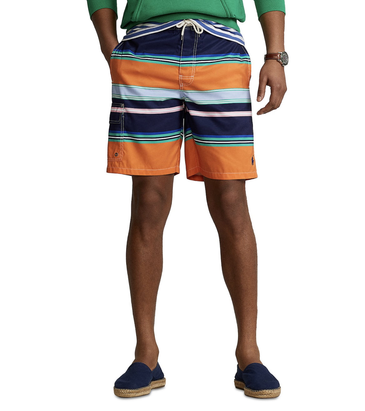 Calção de banho Polo Ralph Lauren Kailua Classic Fit masculino laranja tamanho pequeno
