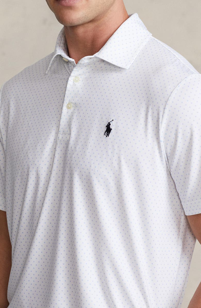 Camisa polo masculina Polo Ralph Lauren Airflow Dot, branca, tamanho XX-G