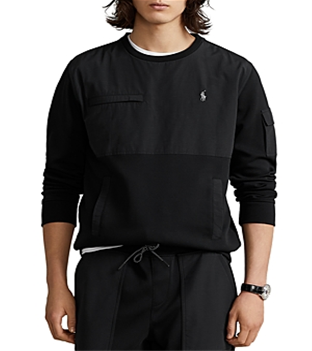Polo Ralph Lauren Moletom Híbrido Repelente de Água Masculino Preto Tamanho Médio