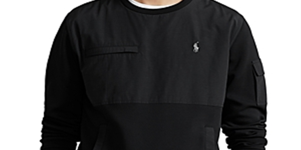 Polo Ralph Lauren Moletom Híbrido Repelente de Água Masculino Preto Tamanho Médio