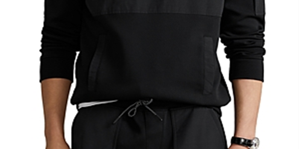 Polo Ralph Lauren Moletom Híbrido Repelente de Água Masculino Preto Tamanho Médio