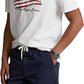 Camiseta Polo Ralph Lauren Masculina Classic Fit Bandeira Americana Branca Tamanho XX-G
