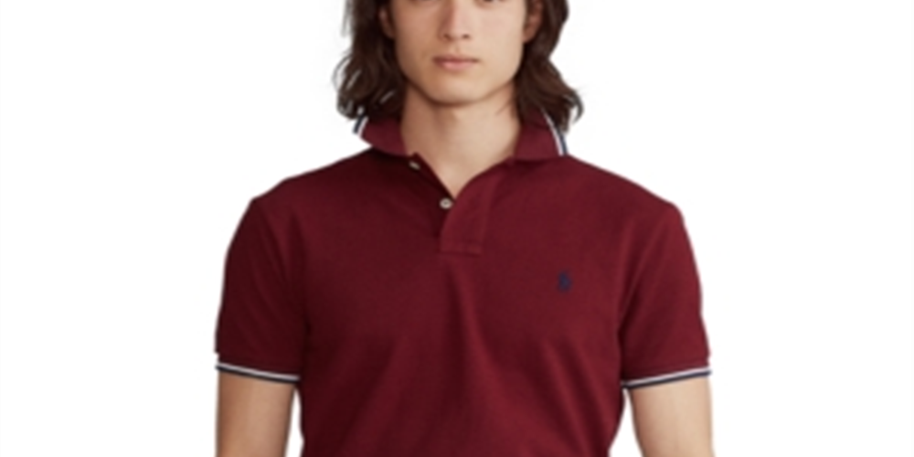 Camisa polo masculina de malha Polo Ralph Lauren vermelha tamanho X-G