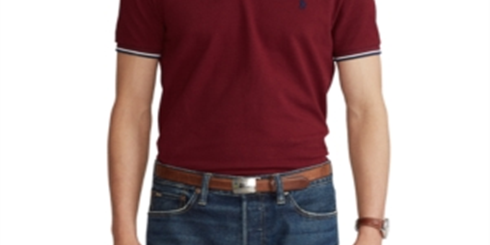 Camisa polo masculina de malha Polo Ralph Lauren vermelha tamanho X-G