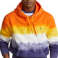 Polo Ralph Lauren Masculino Moletom com Capuz de Algodão Misto Fleece Tie Dye Listrado Regular Fit Laranja Tamanho Grande