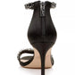 Badgley Mischka Sandálias de noite femininas Caroline com tiras no tornozelo, pretas, tamanho 10 M