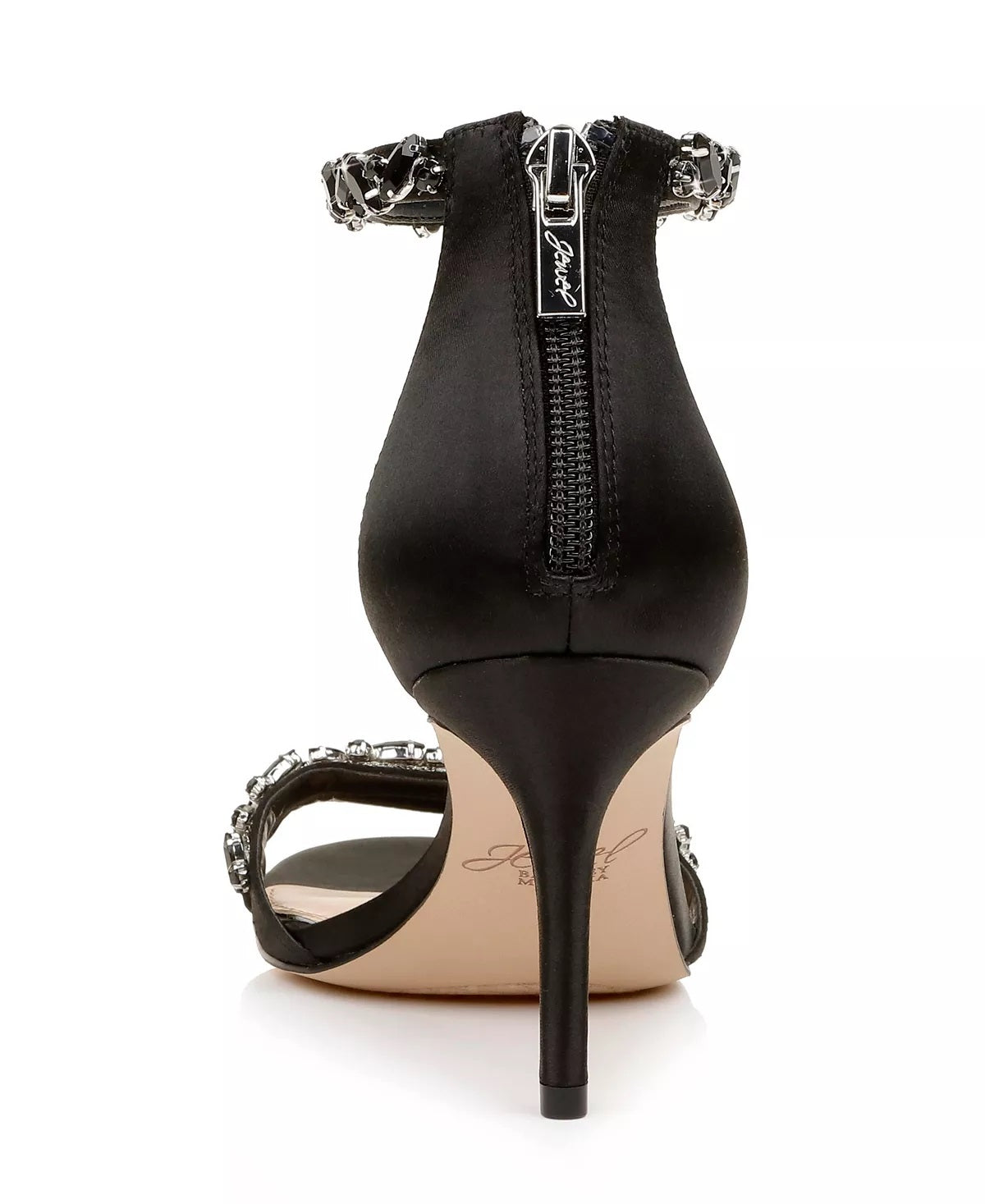 Badgley Mischka Sandálias de noite femininas Caroline com tiras no tornozelo, pretas, tamanho 10 M