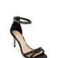 Badgley Mischka Sandálias de noite femininas Caroline com tiras no tornozelo, pretas, tamanho 10 M