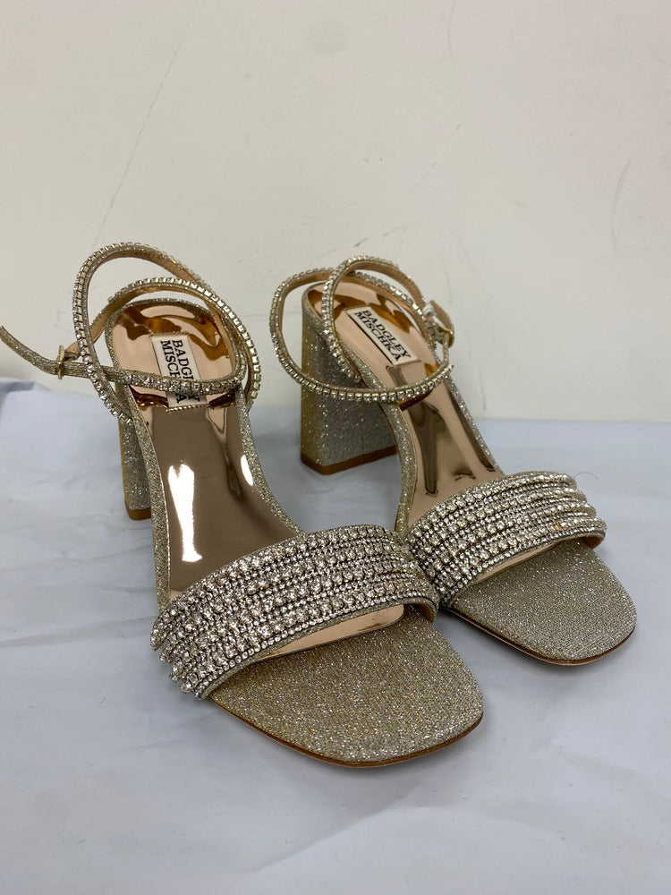 Sandália Badgley Mischka Becca Feminina Amarela Tamanho 8,5 M