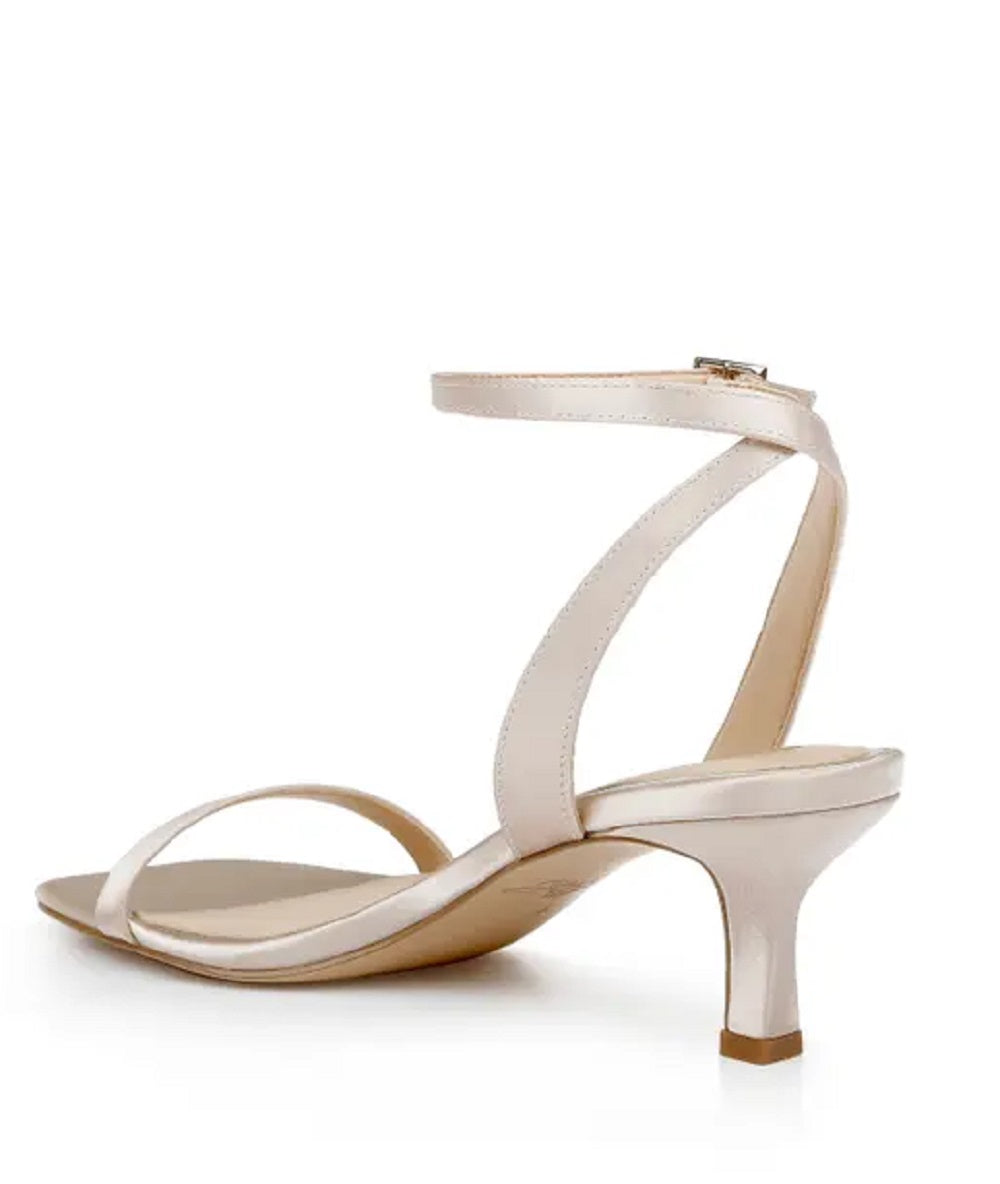 Sandália Badgley Mischka Charisma Champagne Satin Feminina Marrom Tamanho 7 M