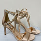 Sandálias de salto alto Badgley Mischka Tracy com strass e fita para mulheres, rosa, tamanho 8 M
