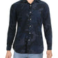 Camisa casual camuflada masculina Ralph Lauren com botões, azul, tamanho grande