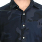 Camisa casual camuflada masculina Ralph Lauren com botões, azul, tamanho grande
