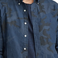Camisa casual camuflada masculina Ralph Lauren com botões, azul, tamanho grande