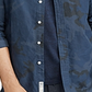 Camisa casual camuflada masculina Ralph Lauren com botões, azul, tamanho grande