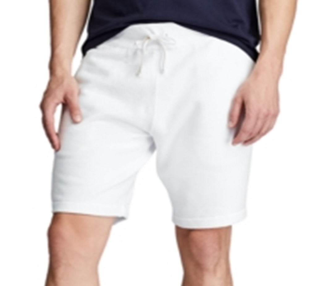 Shorts Polo Ralph Lauren Masculino em Fleece de Algodão Branco Tamanho Grande