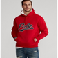 Polo Ralph Lauren Moletom com capuz masculino com logotipo de malha dupla vermelho tamanho pequeno