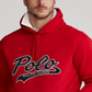 Polo Ralph Lauren Moletom com capuz masculino com logotipo de malha dupla vermelho tamanho pequeno
