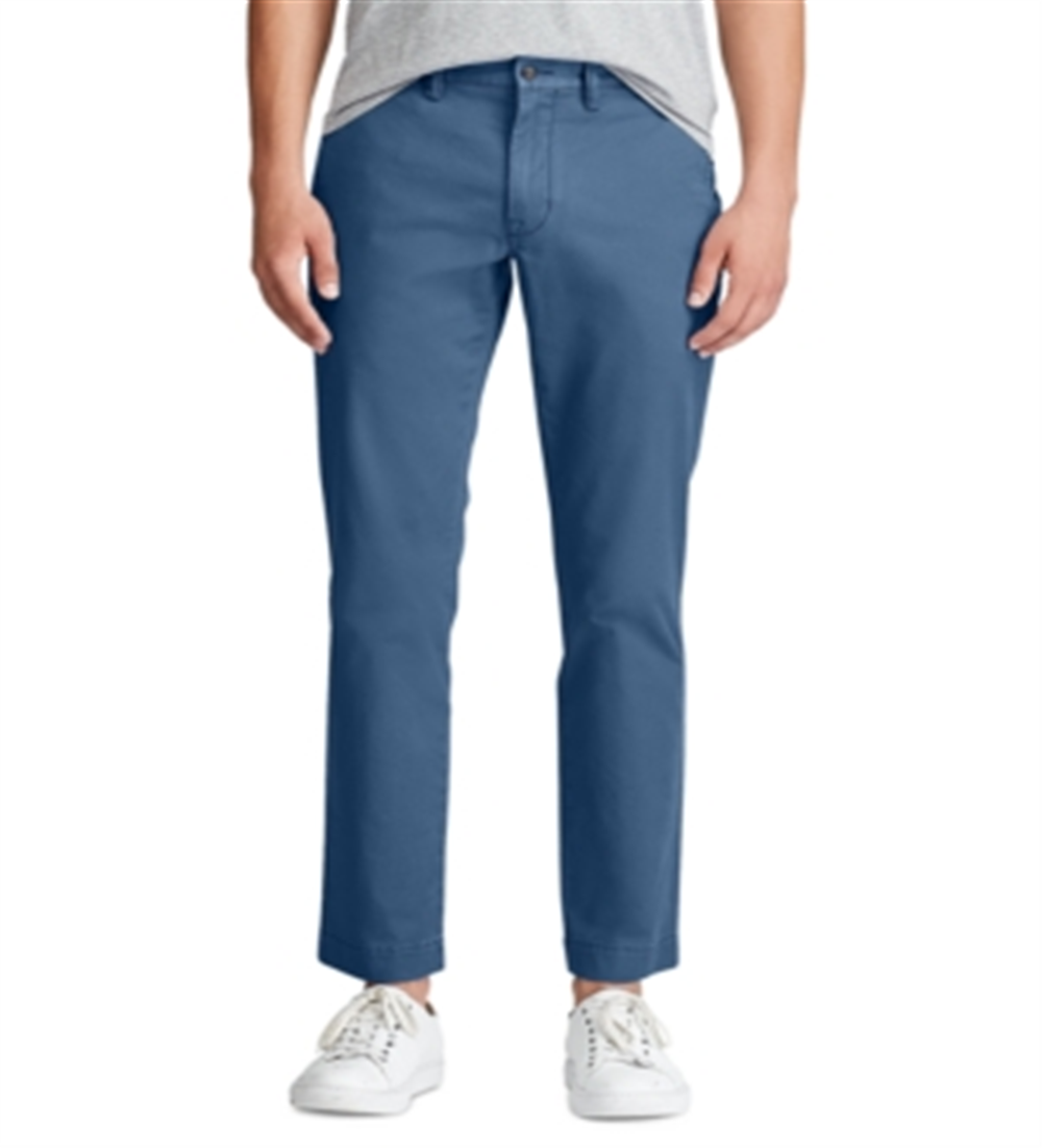 Calça chino masculina Polo Ralph Lauren Slim Fit de algodão elástico, azul, tamanho 36x32