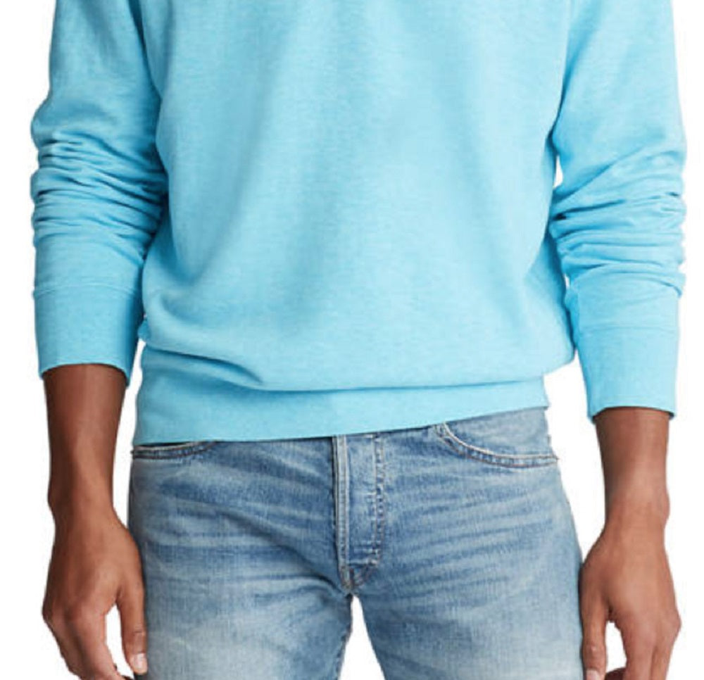 Polo Ralph Lauren Masculino Jersey Pulôver com zíper de um quarto Azul Tamanho X-S