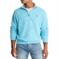 Polo Ralph Lauren Masculino Jersey Pulôver com zíper de um quarto Azul Tamanho X-S