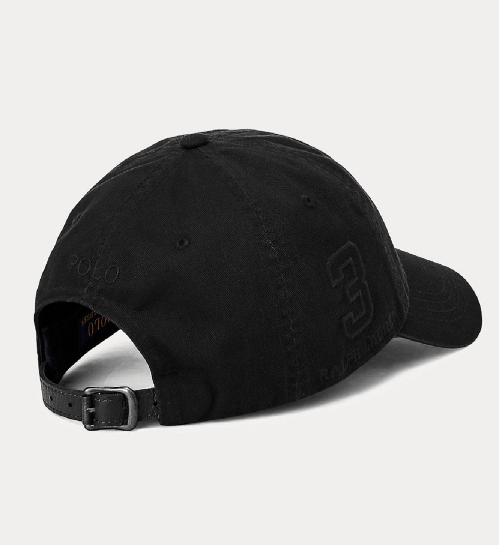 Boné chino Polo Ralph Lauren Big Pony masculino, preto, tamanho regular