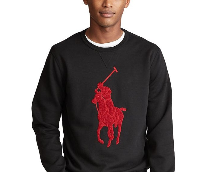 Moletom Ralph Lauren Masculino Double Knit Big Pony Gola Redonda Preto Tamanho XS