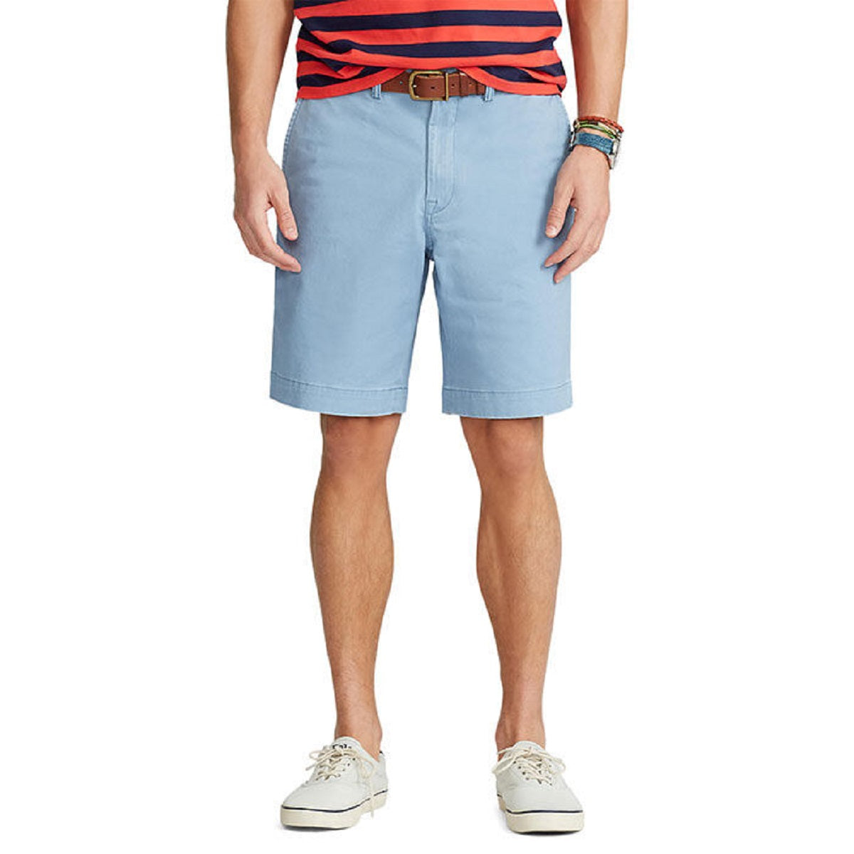 Shorts chino elástico frontal liso masculino Polo Ralph Lauren, azul, tamanho 35