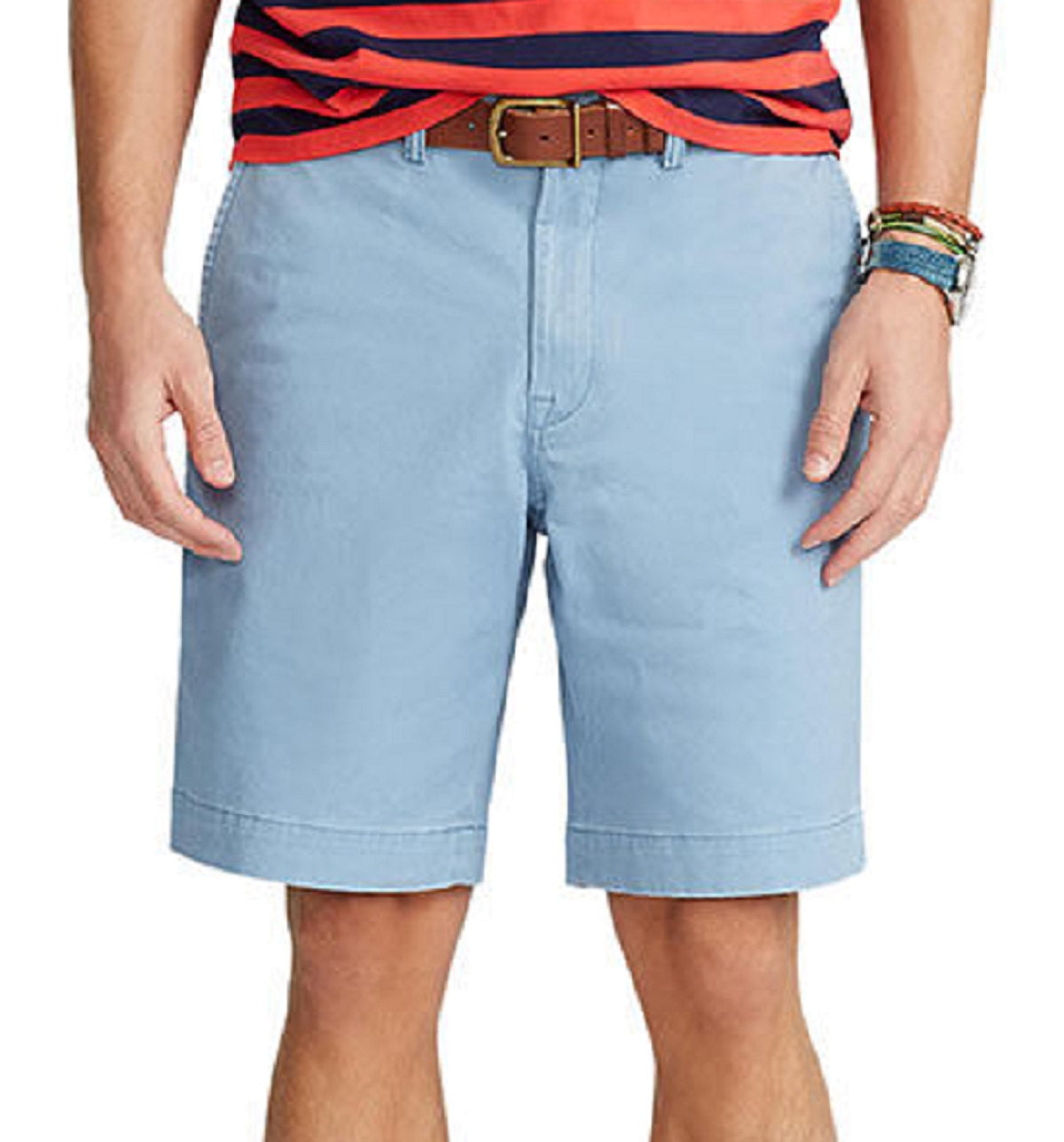 Shorts chino elástico frontal liso masculino Polo Ralph Lauren, azul, tamanho 35
